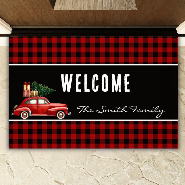 Tapete Christmas Red Buffalo Plaid | Rustic Holiday (Criador carregado)