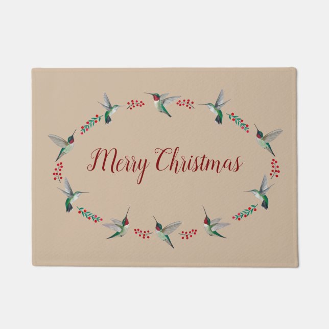 Tapete Christmas Ruby-throated Hummingbirds (Frente)