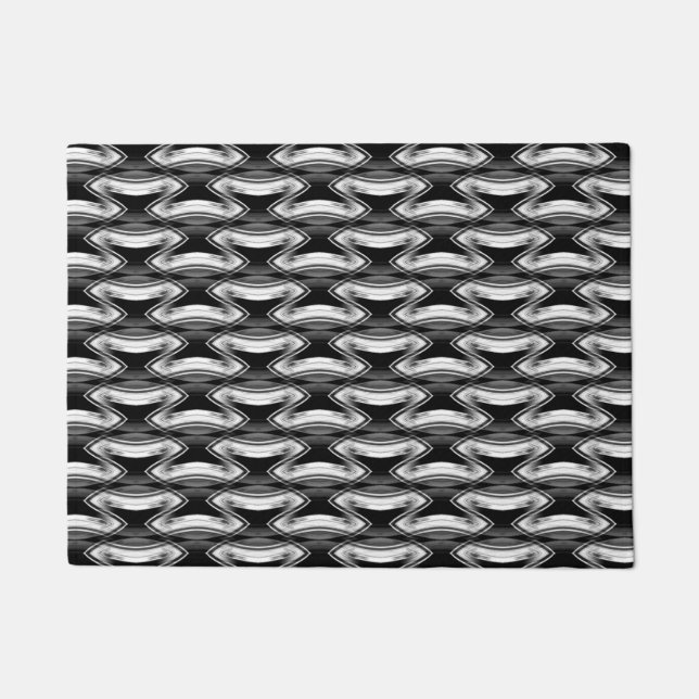 Tapete Chromaz S1 Black and Chrome Pattern Door Mat (Frente)