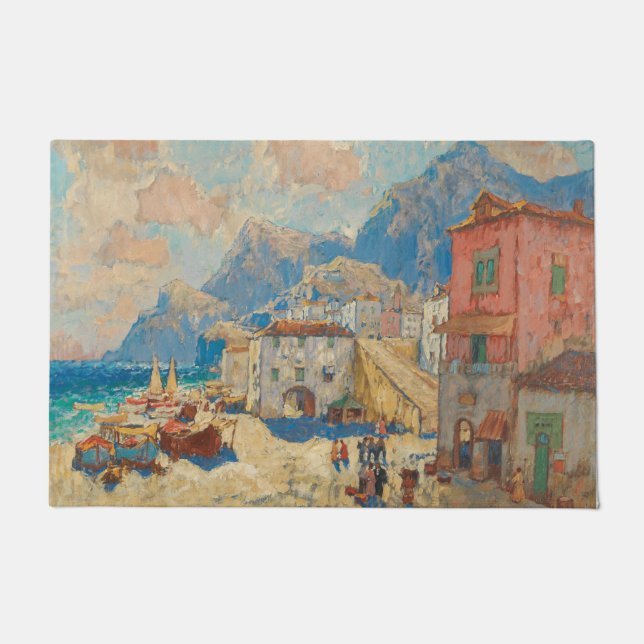 Tapete Cidade Costeira na Espanha (Paisagem Espanhola Vin (Frente)