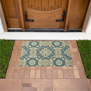 Tapete Cinza Azul, Taupe Verde, Beige Brown, Arte Tribal