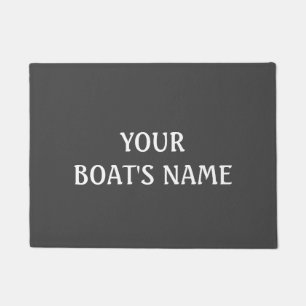 Tapete Cinza Boat Name Dock Mat