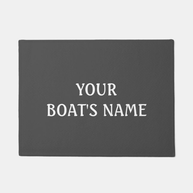 Tapete Cinza Boat Name Dock Mat (Frente)