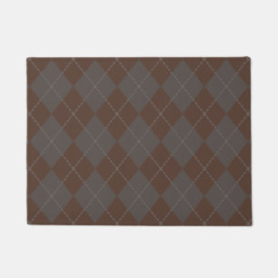 Tapete Cinza Brown Argyle Doormat Rug Gift