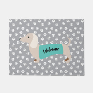 Tapete Cinza Dachshund Door Mat House Aquecendo Presente