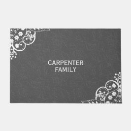 Tapete Cinza Damask E White Floral Lace