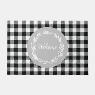 Tapete Cinza de boas-vindas Buffalo Check Patterno outono
