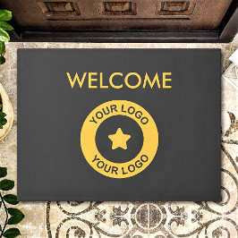 Tapete Cinza De Boas-Vindas Do Logotipo Comercial Persona