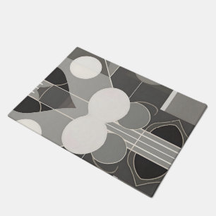 Tapete Cinza e Design Geométrico Branco com Linhas Círcul