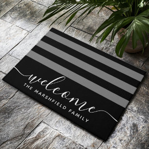 Tapete Cinza Negra Bem-Vindo da Família de Padrões Strike