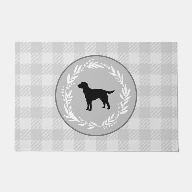 Tapete Cinza Padrão de Verificação de Buffalo de Cachorro (Frente)