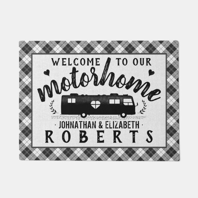 Tapete Cinza russa de Xadrez para casa (Frente)