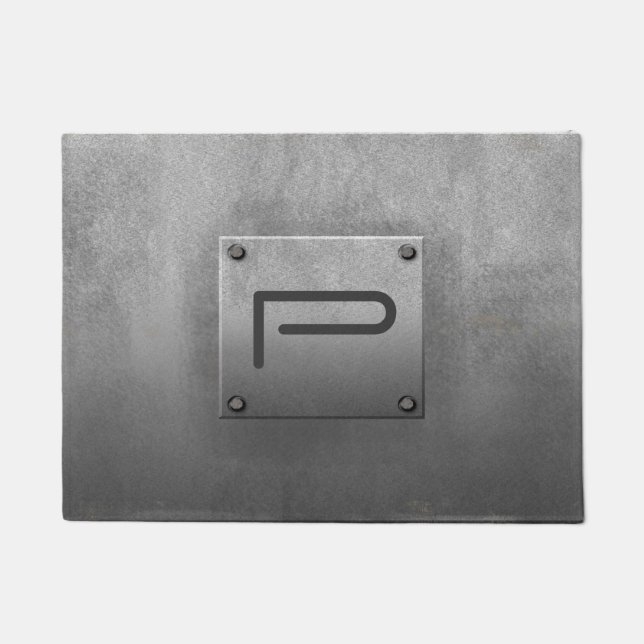 Tapete Cinzas de placas metálicas grossas (Frente)