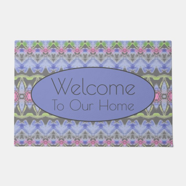 Tapete Cinzas E Púrpura Padrão (Frente)