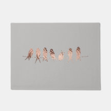 Cinzas simples e modernas e pássaros de cobre do