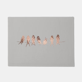 Tapete Cinzas simples e modernas e pássaros de cobre do