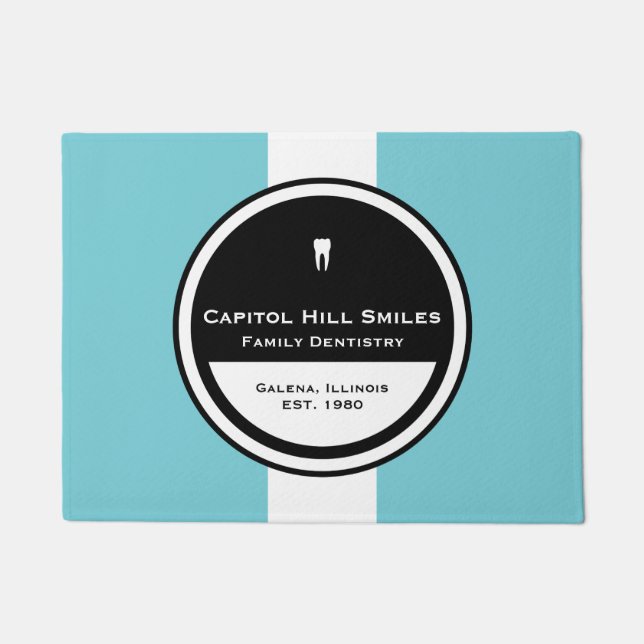 Tapete Círculo de Dentista Personalizável (Frente)