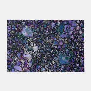 Tapete Círculos Abstrato de Desenho Mão, Azul, Roxo, Pret