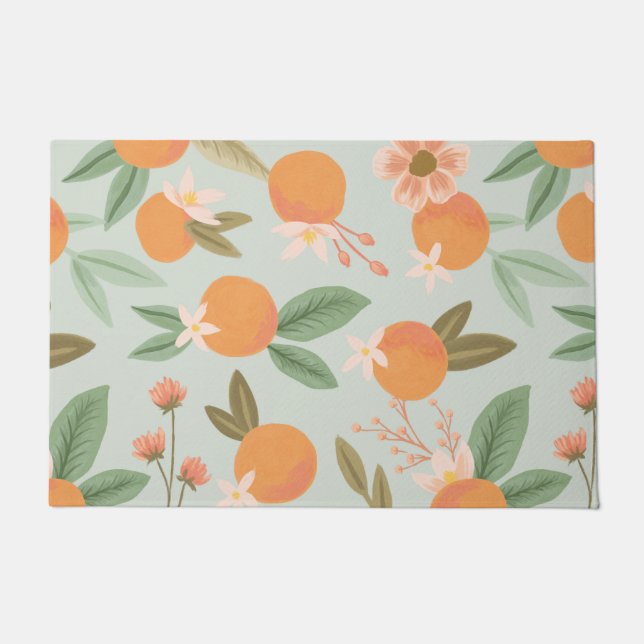 Tapete Citrus Floral Tropical Mint Green (Frente)