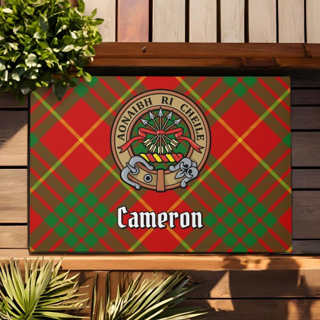 Tapete Clan Cameron Crest sobre Tartan (Criador carregado)