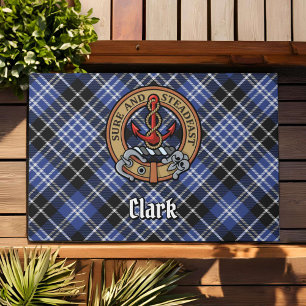 Tapete Clan Clark Crest sobre Tartan