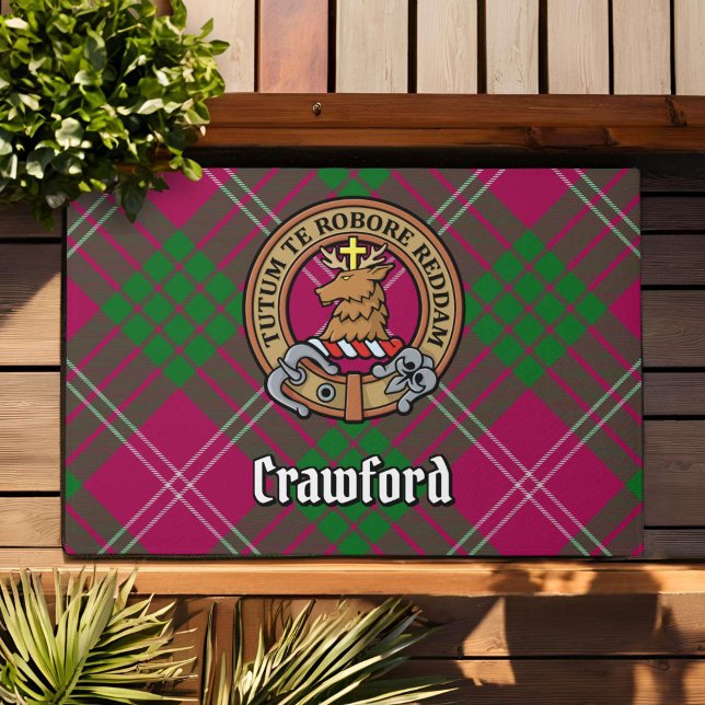 Tapete Clan Crawford Crest sobre Tartan (Criador carregado)