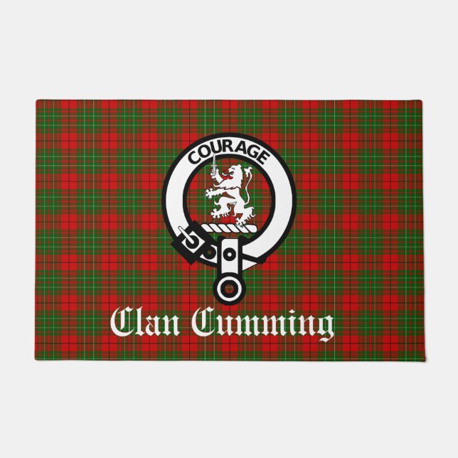 Tapete Clan Cumming Crest Crachá e Tartan (Frente)