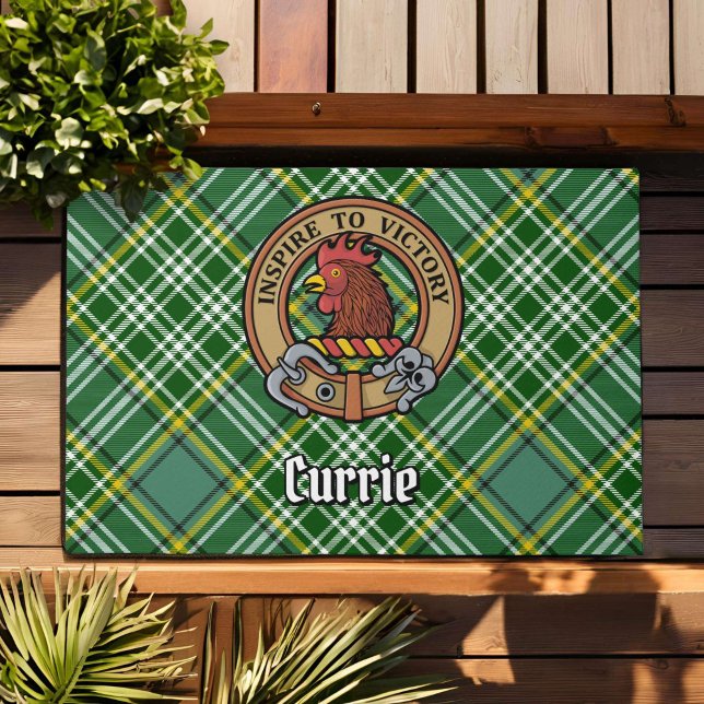 Tapete Clan Currie Rooster Crest sobre Tartan (Criador carregado)