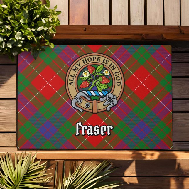 Tapete Clan Fraser Crest sobre Tartan (Criador carregado)
