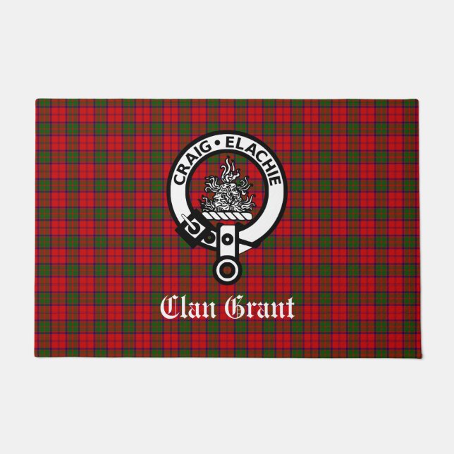 Tapete Clan Grant Crest Crachá e Tartan (Frente)