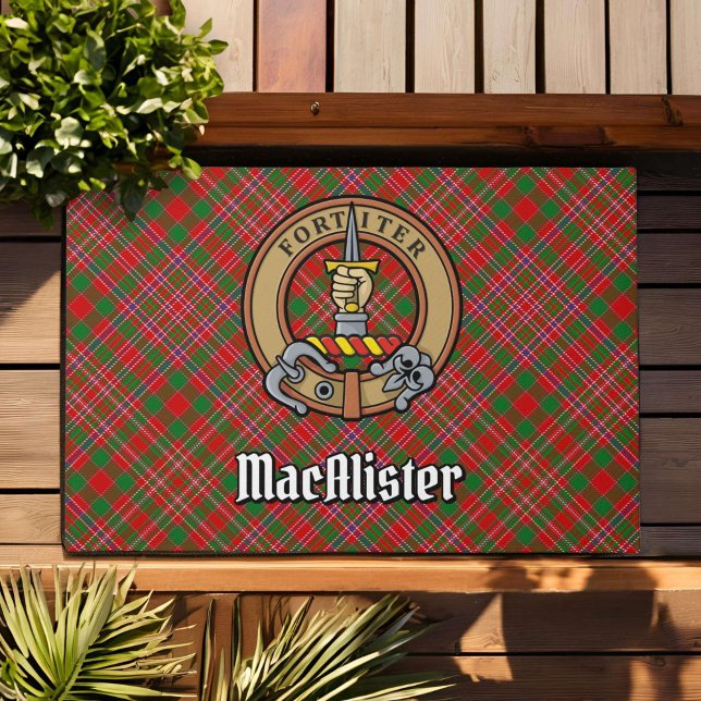 Tapete Clan MacAlister Crest sobre Tartan (Criador carregado)