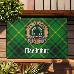 Tapete Clan MacArthur Crest sobre Tartan