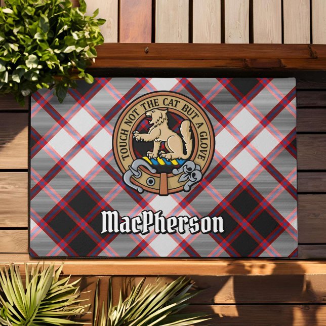 Tapete Clan MacPherson Crest sobre caçar Tartan (Criador carregado)