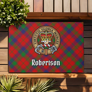 Tapete Clan Robertson Crest sobre Tartan
