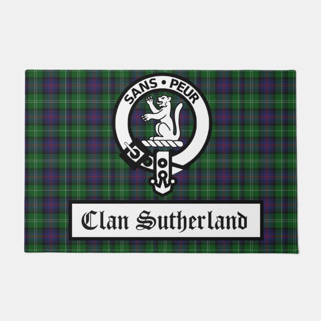 Tapete Clan Sutherland Crest Crachá & Tartan (Frente)