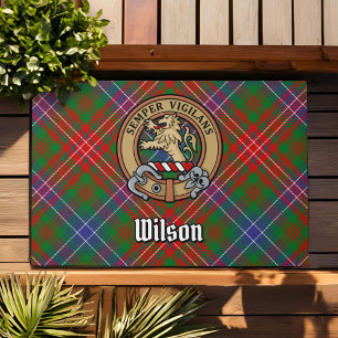 Tapete Clan Wilson Crest sobre Tartan Moderno