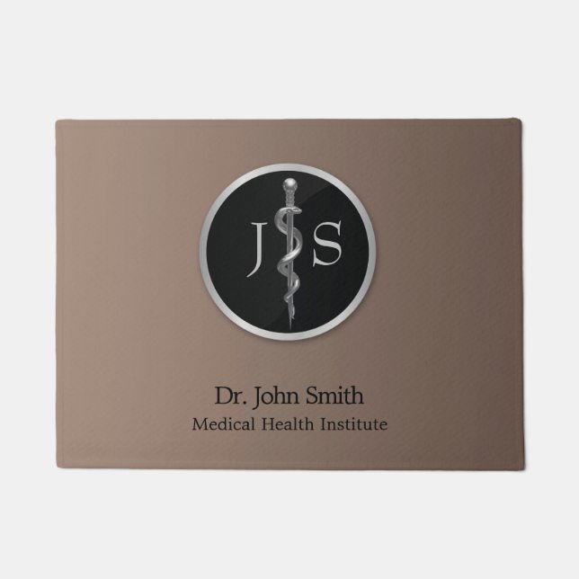 Tapete Clássica Médica Noble Silver Rod de Asclepius (Frente)