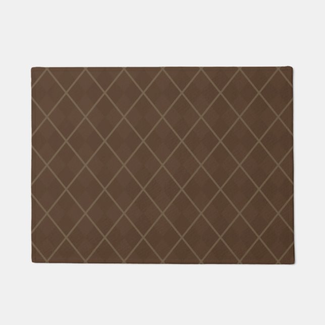 Tapete Clássico Brown Argyle - Boas-vindas Mat Doormat Ru (Frente)