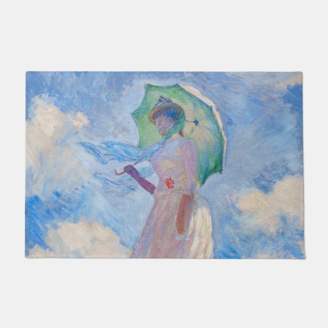 Tapete Claude Monet - Mulher com Parasol virada para a es (Frente)