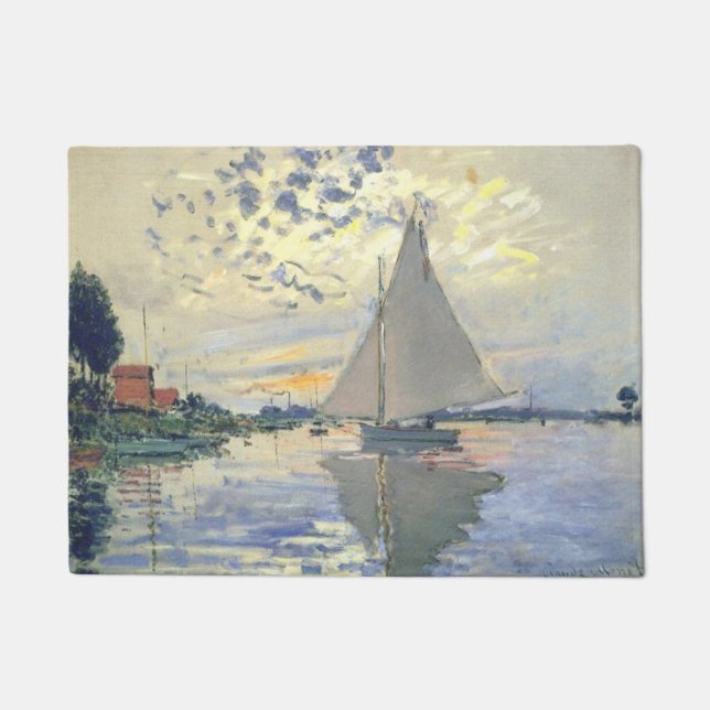 Tapete Claude Monet - Navio De Navegação No Le Petit Genn (Frente)