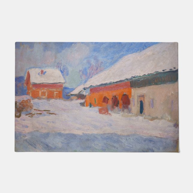 Tapete Claude Monet - Noruega, Casas Vermelhas em Bjorneg (Frente)