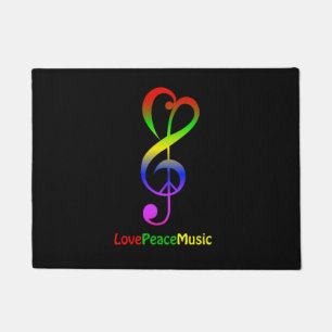 Tapete Clef de triplo do hippie da música da paz do amor