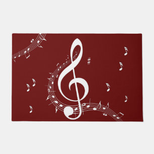 Tapete Climactic G Clef Music Red