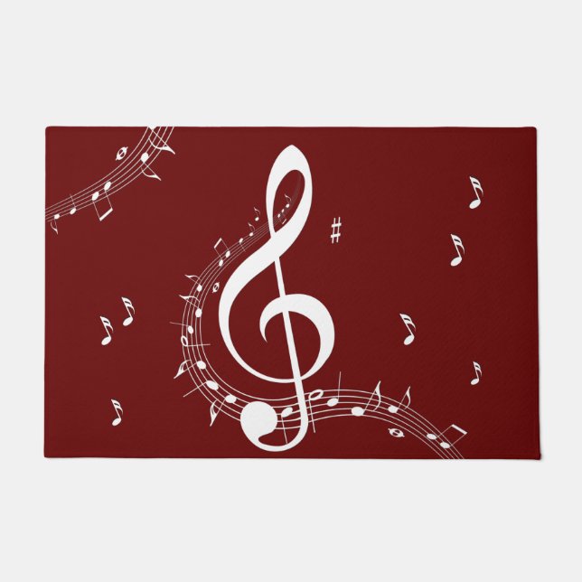 Tapete Climactic G Clef Music Red (Frente)