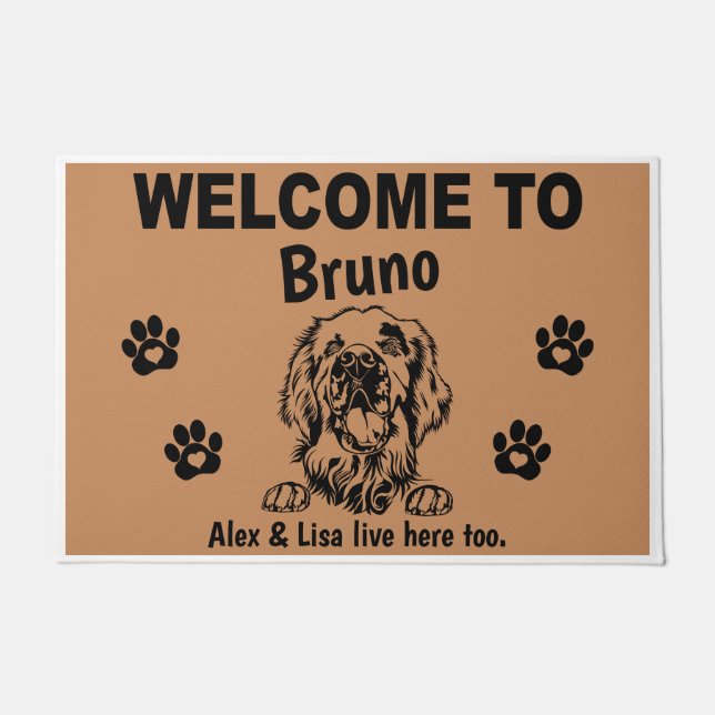 Tapete Clumber Spaniel Personalized Door Mat Doormat (Frente)
