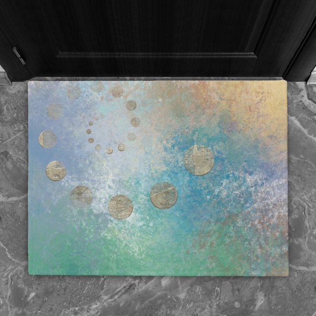 Tapete Coastal Grunge | Azul e Verde Dourado (Criador carregado)