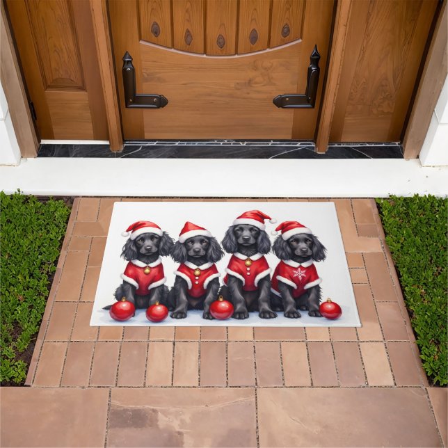 Tapete Cocker Spaniel Christmas Dress Santa Hat (Ar livre)