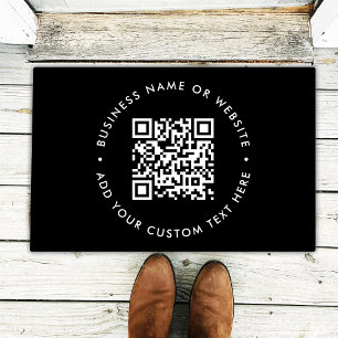 Tapete Código QR   Black Business Modern Mínimo Bem-vin