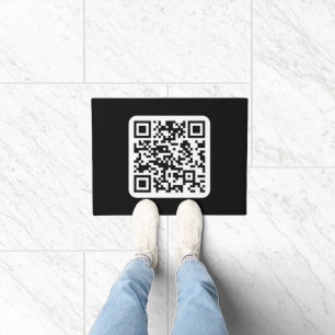 Tapete Código QR moderno editável   Branco preto ou qualq