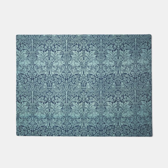 Tapete Coelho Brer por William Morris Blue Textile Patter (Frente)